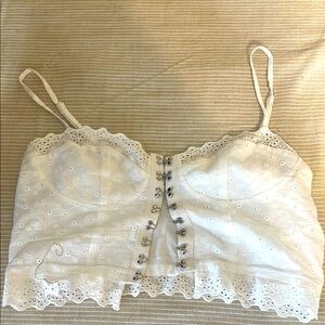 Princess Polly White Lace Crop Top